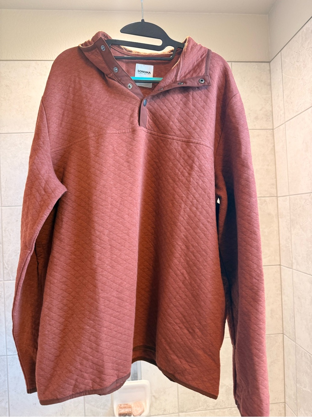 Sonoma Quilted Pullover Hoodie - Rust